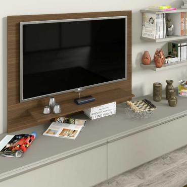 Pannello Porta Tv con elemento Tech - Cassettoni (mensola in vetro non disponibile)