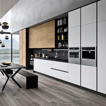 Cucina legno e bianco Six 14