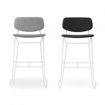 Sgabello alto in metallo Chloe Steel