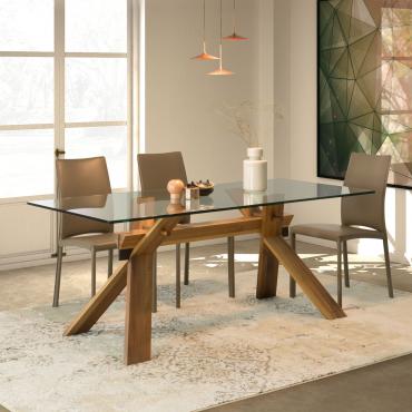 Tavolo moderno in legno massello Cavalletto
