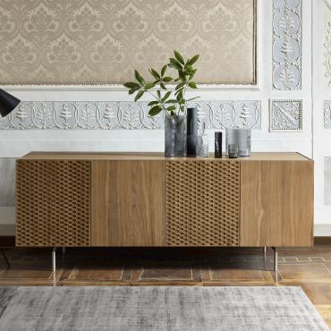 Modernes Sideboard aus Holz und Metall Abstract