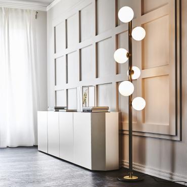 Lampada da terra Planeta di Cattelan con sfere in vetro soffiato 