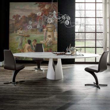 Giano moderner Tisch mit Alabasterplatte von Cattelan