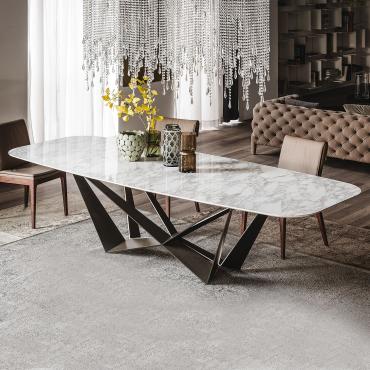 Skorpio Tisch für das Wohnzimmer mit Platte aus Keramik Stein von Cattelan 