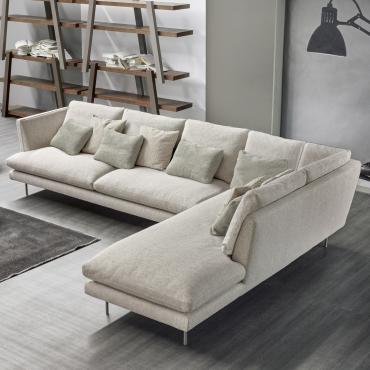 Lars Designer Ecksofa aus Stoff oder Leder von Bonaldo