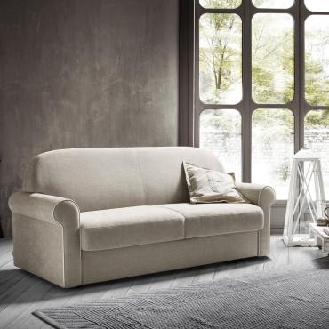 Curly klassisches Sofa mit Schlaffunktion, aus Stoff 