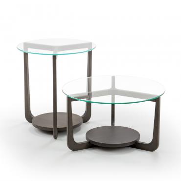 Tavolini rotondo con piano in vetro Allen della collezione HomePlaneur