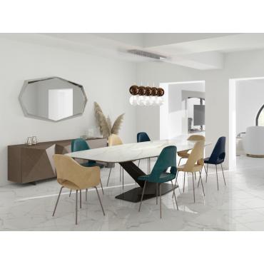 Progetto per soggiorno e sala da pranzo comunicanti in 60 mq - render sala da pranzo