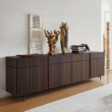 Credenza in legno con gola laccata bicolore Montana