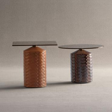Tavolino con base in ceramica smaltata Hishi 