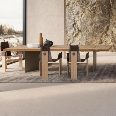 Iberis Tisch aus Muranoglas mit Beinen