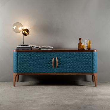 Modernes Sideboard Tiffany mit Bezug aus Leder