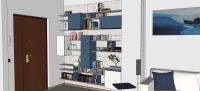 Progettazione 3D Soggiorno/Salotto - dettaglio libreria