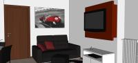 3D-Raumplanung von einem Wohnzimmer - Ansicht Relaxzone
