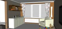 3D Raumplanung von dem Wohnzimmer - Ansicht von dem Relaxraum