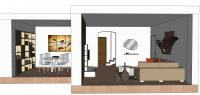 Wohnzimmer Raumplanung - Seitenansicht