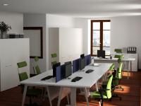 Progetto per ufficio moderno - render zona operativa