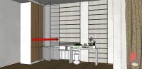 3D Projekt Wohnzimmer/Wohnraum - Sicht aus der Küche, Detail des Konsolentisches