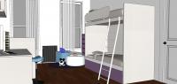 Projekt 3D Schlafzimmer - Detail Etagenbett