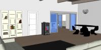 Progettazione 3D Open Space - vista del soggiorno