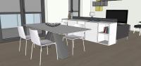 Progettazione 3D Soggiorno/Salotto - dettaglio tavolo da pranzo