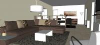 3D-Raumplanung von einem Wohnzimmer - Ansicht von dem Relaxraum