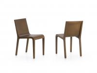 Einteiliger Stuhl aus Eichenblattholz mit Sitz und Rückenlehne aus Holzplatten
