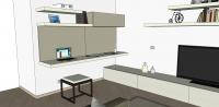 Progettazione 3D Soggiorno/Salotto -  vista zona home office