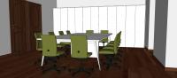 3D-Büroraumplanung - Ansicht von dem großen Konferenzraum