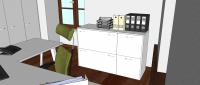 3D-Büroraumplanung - Ansicht von dem Verwaltungsraum - Möbeldetail