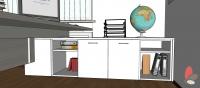 3D Projekt Büro 1 - Detail des modularen Seitenmöbels