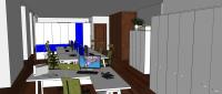 3D-Büroraumplanung - Ansicht von dem Arbeitsbereich