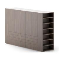 Kleiderschrank mit sichtbaren Schubladen für klappbare Kompositionen aus der Wide-Kollektion, erhältlich in 3 Höhen