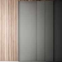 Detailbild der Tür des Schwebetürenschrankes Case Wood