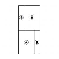 Cubik Schwebetürenschrank - Schema der Ausführungen der Türen