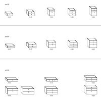 Plan Wohnzimmerunterschrank mit Schubladen - Modelle und Abmessungen (cm 48 / 64 / 96)