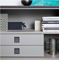 Arrow modernes zweifarbiges Sideboard, mit optionalem innenliegendem Schubladenelement