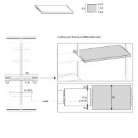 spezifische Maße und Positionierung des Schreibtisches für die Deckenbefestigung