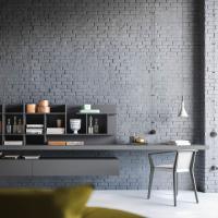 Plan Regalboden für Wohnzimmer in hängender Versionin Mattlack