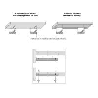 Verschiedene Verarbeitungen des großen Regalbodens wandhängende Version für das Wohnzimmer Plan