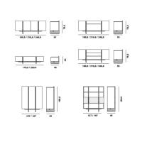 Schema der Maße von  Arrow Sideboard und Highboard  