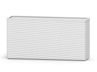 Kredenz Fado mit horizontalen Dekorationen in der 3-türigen Version lackiert matt weiß