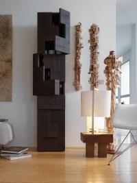 Lima Design-Säulenbuchregal aus massivem, wärmebehandeltem Lärchenholz
