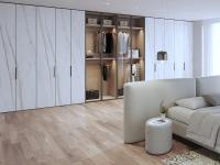Kleiderschrank Polaris Lounge mit Türen in Marmoroptik - Türen aus Keramikstein Laminam Calacatta Gold