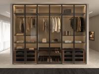 Artemis Lounge Kleiderschrank mit Glastüren - Sahara Mattlackierte Rückwände