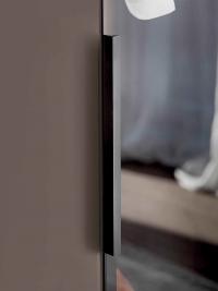Neptune Lounge Kleiderschrank mit Falttüren, Detail des Griffs Glass in lackiertem Metall