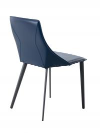 Stuhl von Antelos aus blauem Vollnarbenleder mit schwarzen Metallbeinen