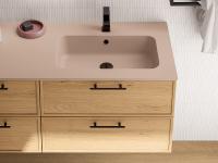 Frame Consolle Waschtischunterschrank mit integriertem Waschbecken, auch mit Eichenfurnierfronten erhältlich