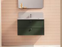 Rahmen-Waschtischunterschrank Consolle mit Wandschutz passend zur Becken, optional erhältlich für Modelle mit Waschbecken in Mineralguss und Minera-Kolor