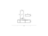 Badmöbel mit Waschbecken in Steinoptik N109 Frame - Zusammensetzung Maße
